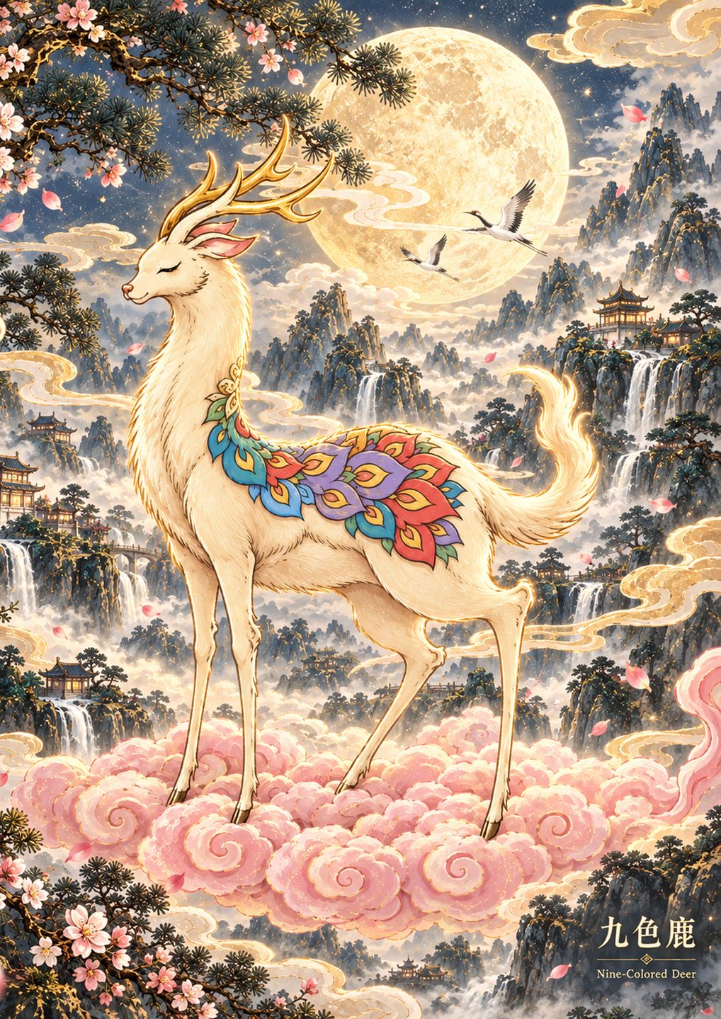 Nine-Colored Deer coloring inspiration